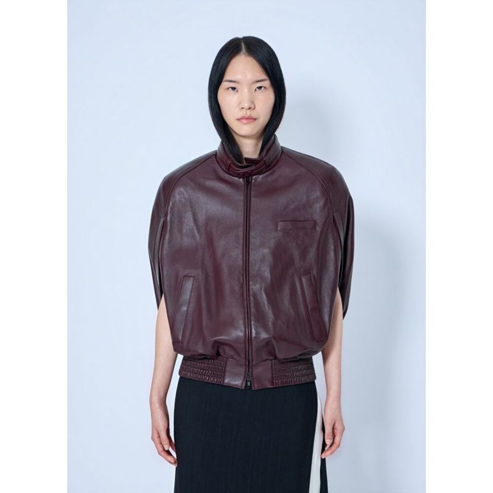 Phoebe Philo Women Cape Leather Bomber Jacket